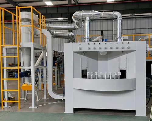 Rotary disc automatic sandblasting machine